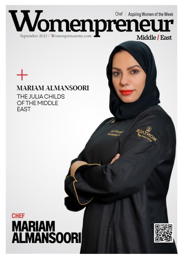 Chef Mariam Almansoori on the cover of Womenpreneur Middle East